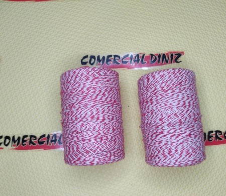 BARBANTE VERMELHO E BRANCO 200 GRS